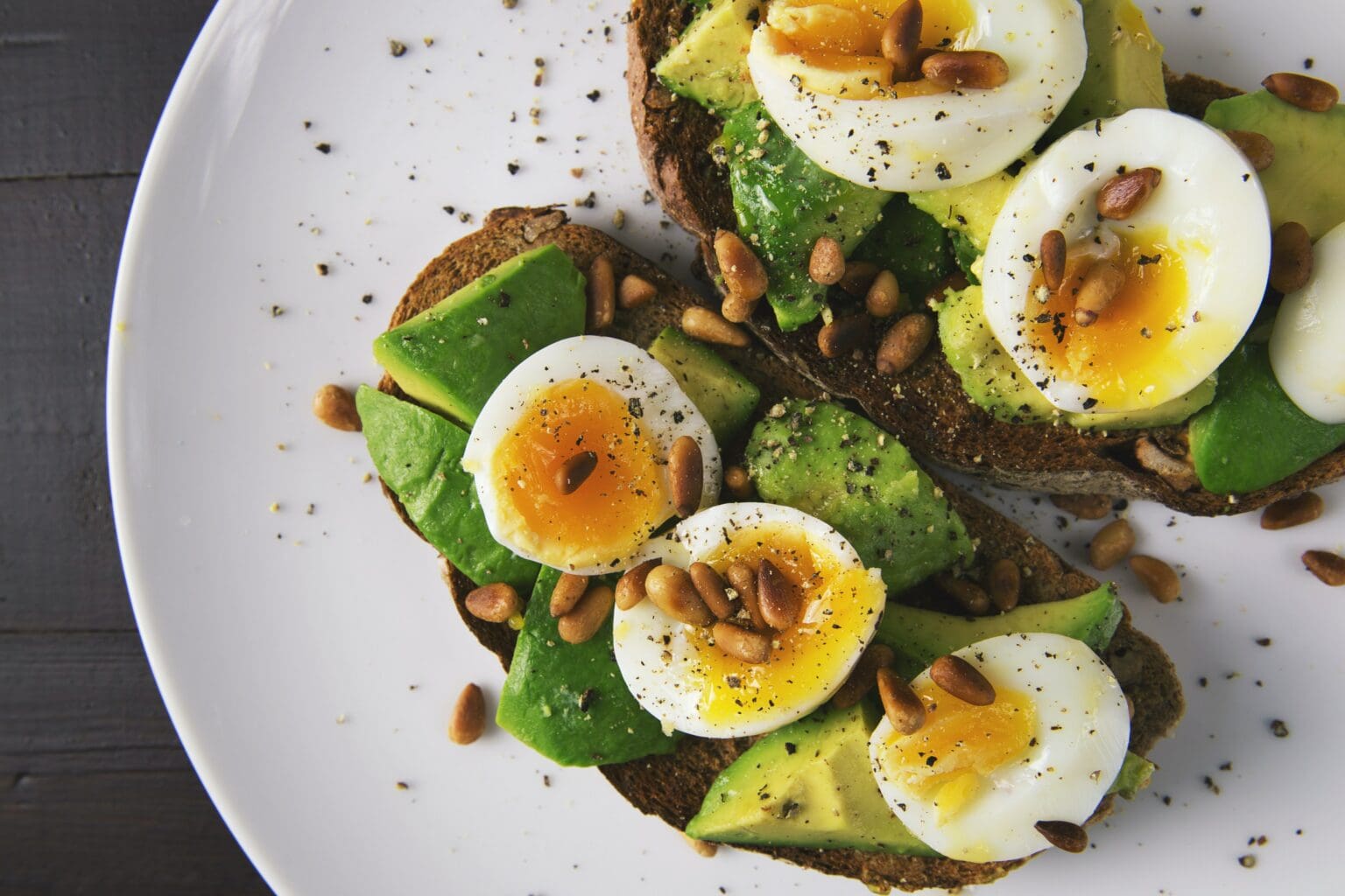 Eggs and avocado on toast